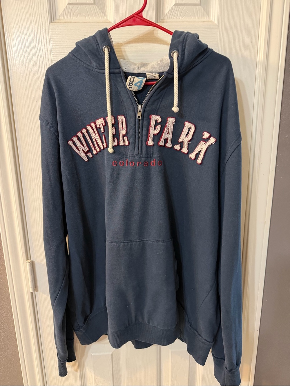 Blue 84 Winter Park Colorado Navy Half-Zip Hoodie Size XL